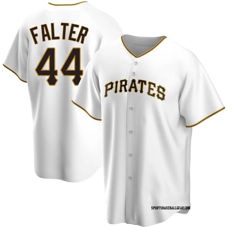 Bailey Falter Men's Pittsburgh Pirates White Replica Home Jersey