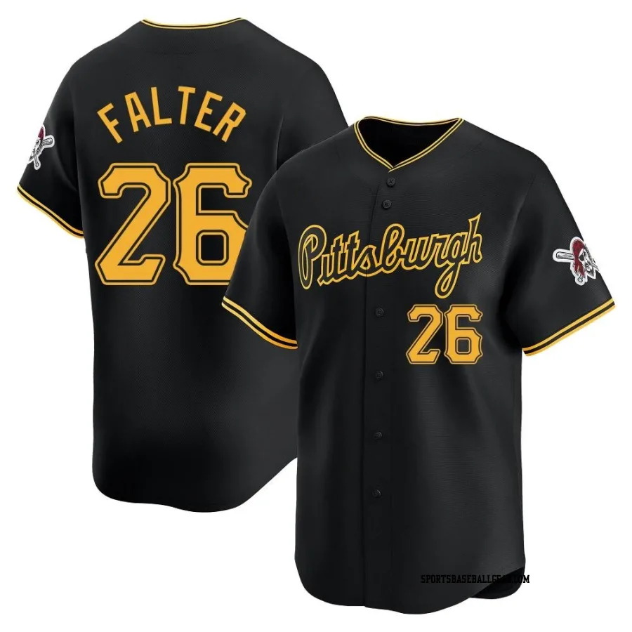 Bailey Falter Youth Pittsburgh Pirates Black Limited Alternate Jersey