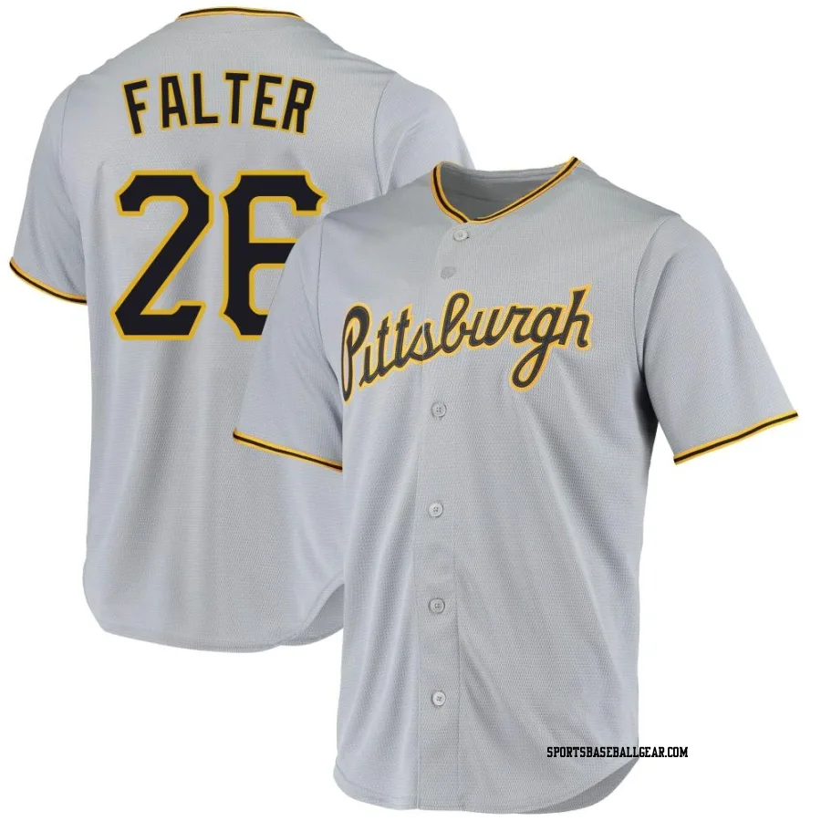 Bailey Falter Youth Pittsburgh Pirates Gray Replica Road Jersey