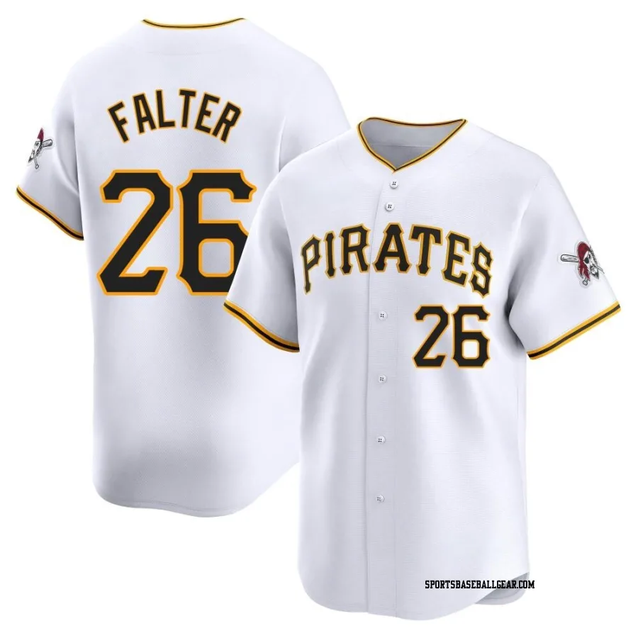 Bailey Falter Youth Pittsburgh Pirates White Limited Home Jersey