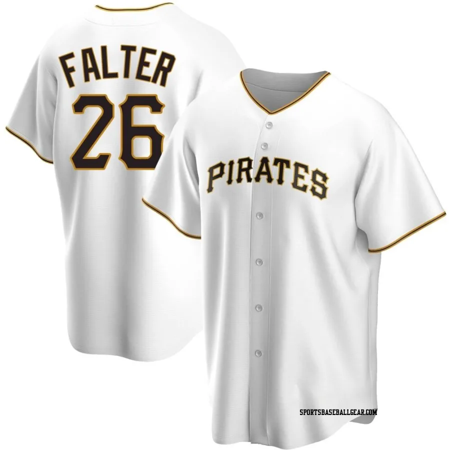 Bailey Falter Youth Pittsburgh Pirates White Replica Home Jersey