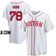 Bailey Horn Men's Boston Red Sox White Replica 2021 Patriots' Day Jersey