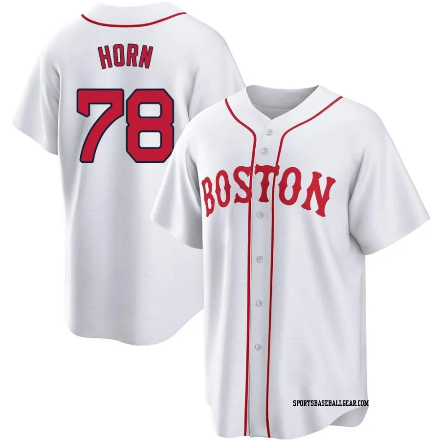 Bailey Horn Men's Boston Red Sox White Replica 2021 Patriots' Day Jersey