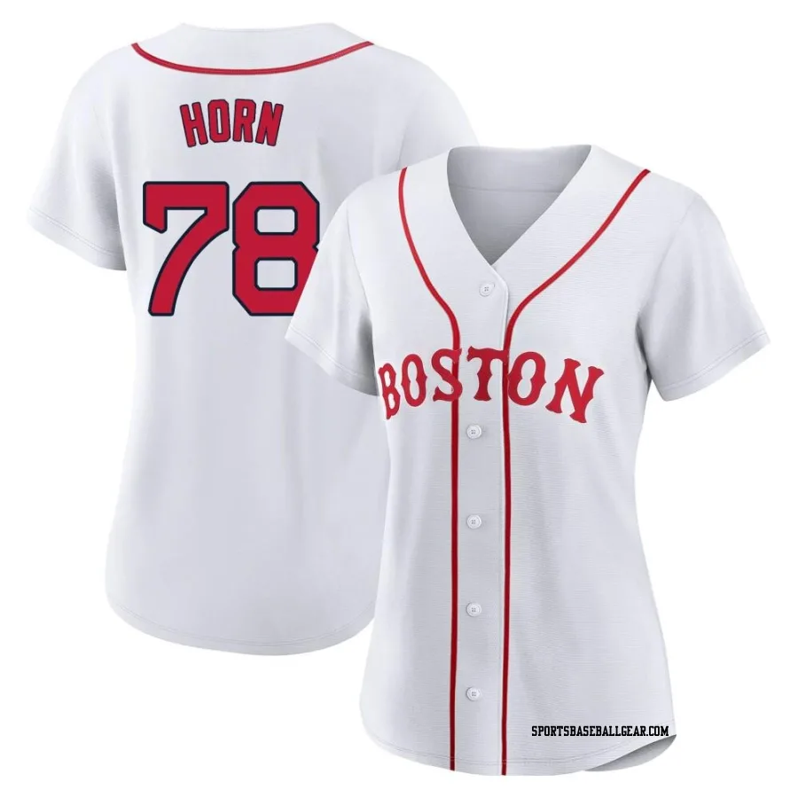 Bailey Horn Women's Boston Red Sox White Authentic 2021 Patriots' Day Jersey