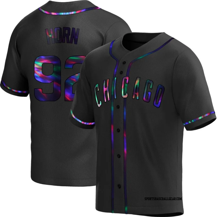 Bailey Horn Youth Chicago Cubs Black Holographic Replica Alternate Jersey