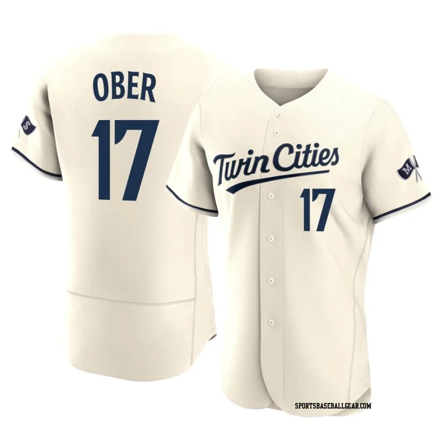 Bailey Ober Men's Minnesota Twins Cream Authentic Alternate 2023 Jersey