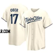 Bailey Ober Men's Minnesota Twins Cream Replica Alternate Jersey