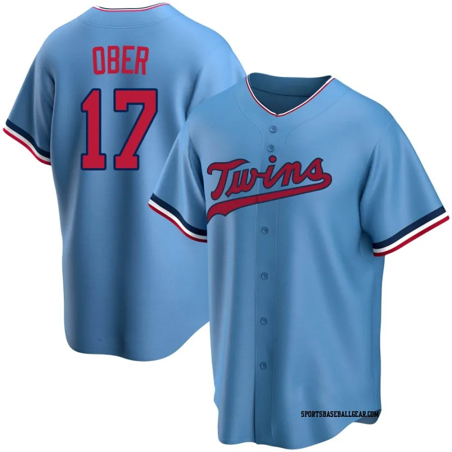 Bailey Ober Men's Minnesota Twins Light Blue Replica Alternate Jersey