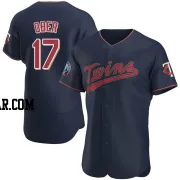 Bailey Ober Men's Minnesota Twins Navy Authentic Alternate 60th Season Team Jersey