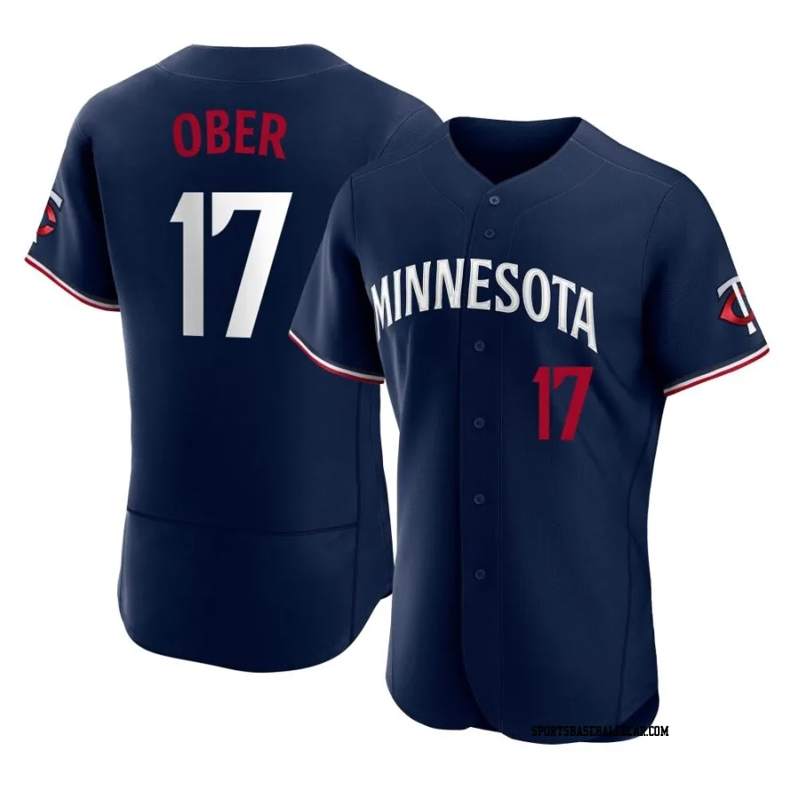 Bailey Ober Men's Minnesota Twins Navy Authentic Alternate Jersey