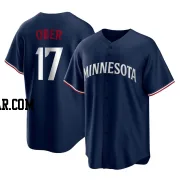 Bailey Ober Men's Minnesota Twins Navy Replica Alternate Jersey