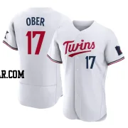 Bailey Ober Men's Minnesota Twins White Authentic Home Jersey