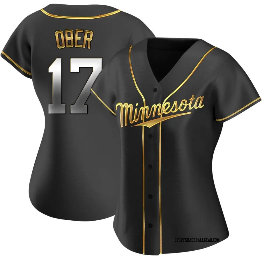 Bailey Ober Women's Minnesota Twins Black Golden Replica Alternate Jersey