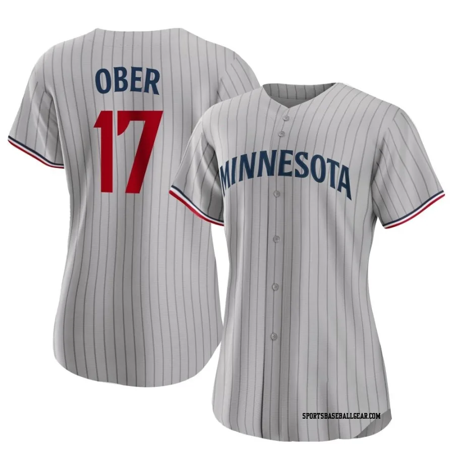 Bailey Ober Women's Minnesota Twins Gray Authentic Road Jersey