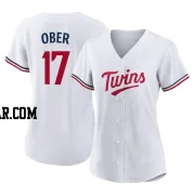 Bailey Ober Women's Minnesota Twins White Authentic Home Jersey