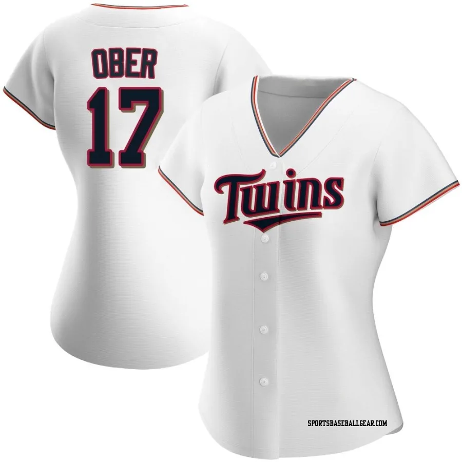 Bailey Ober Women's Minnesota Twins White Authentic Home Jersey