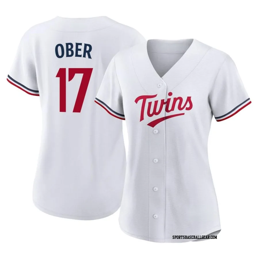 Bailey Ober Women's Minnesota Twins White Authentic Home Jersey