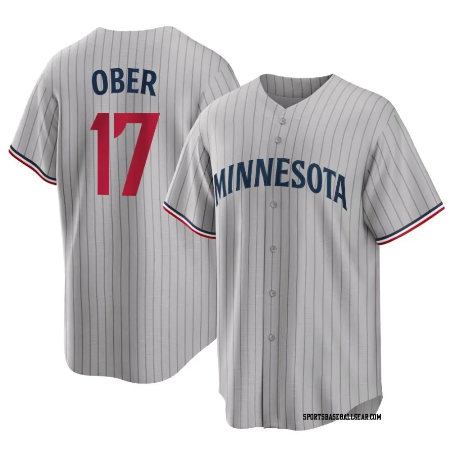 Bailey Ober Youth Minnesota Twins Gray Replica Road Jersey