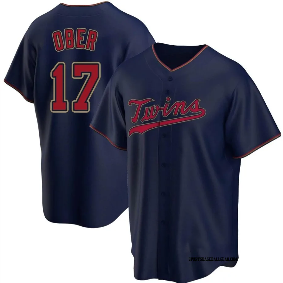 Bailey Ober Youth Minnesota Twins Navy Replica Alternate Jersey