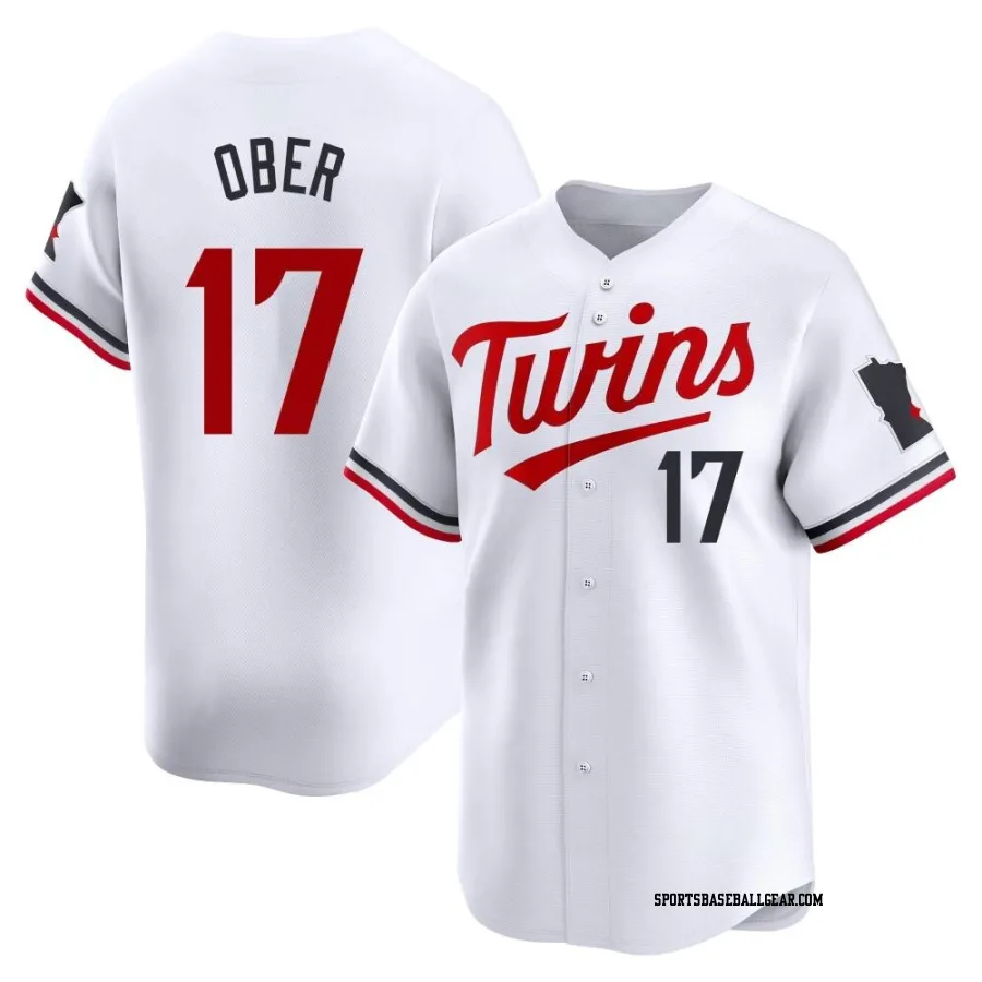 Bailey Ober Youth Minnesota Twins White Limited Home Jersey