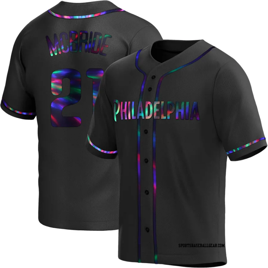 Bake Mcbride Men's Philadelphia Phillies Black Holographic Replica Alternate Jersey