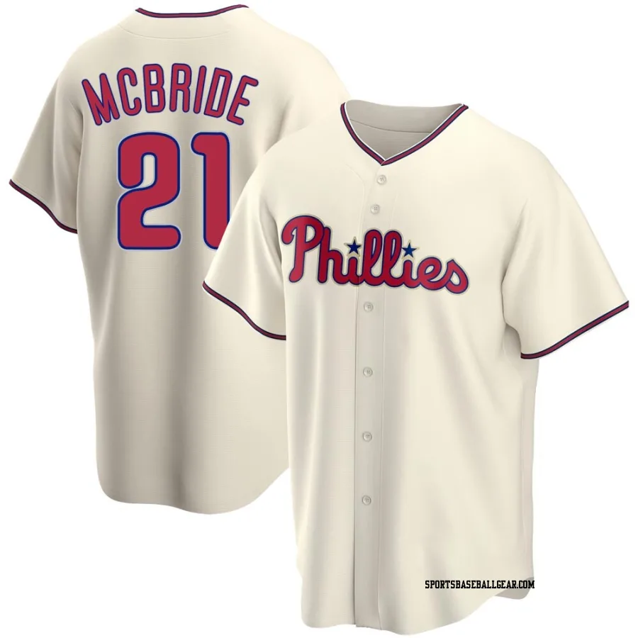 Bake Mcbride Men's Philadelphia Phillies Cream Replica Alternate Jersey