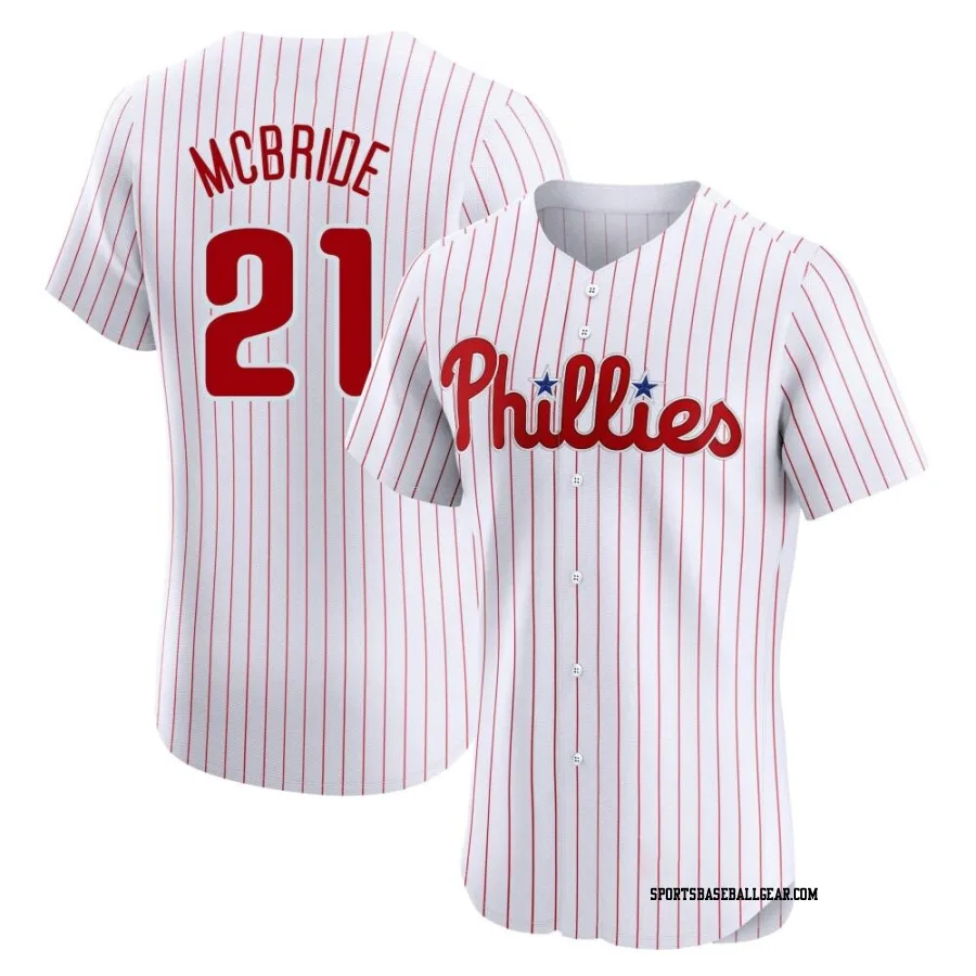 Bake Mcbride Men's Philadelphia Phillies White Elite Home Jersey