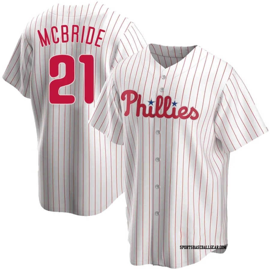 Bake Mcbride Men's Philadelphia Phillies White Replica Home Jersey