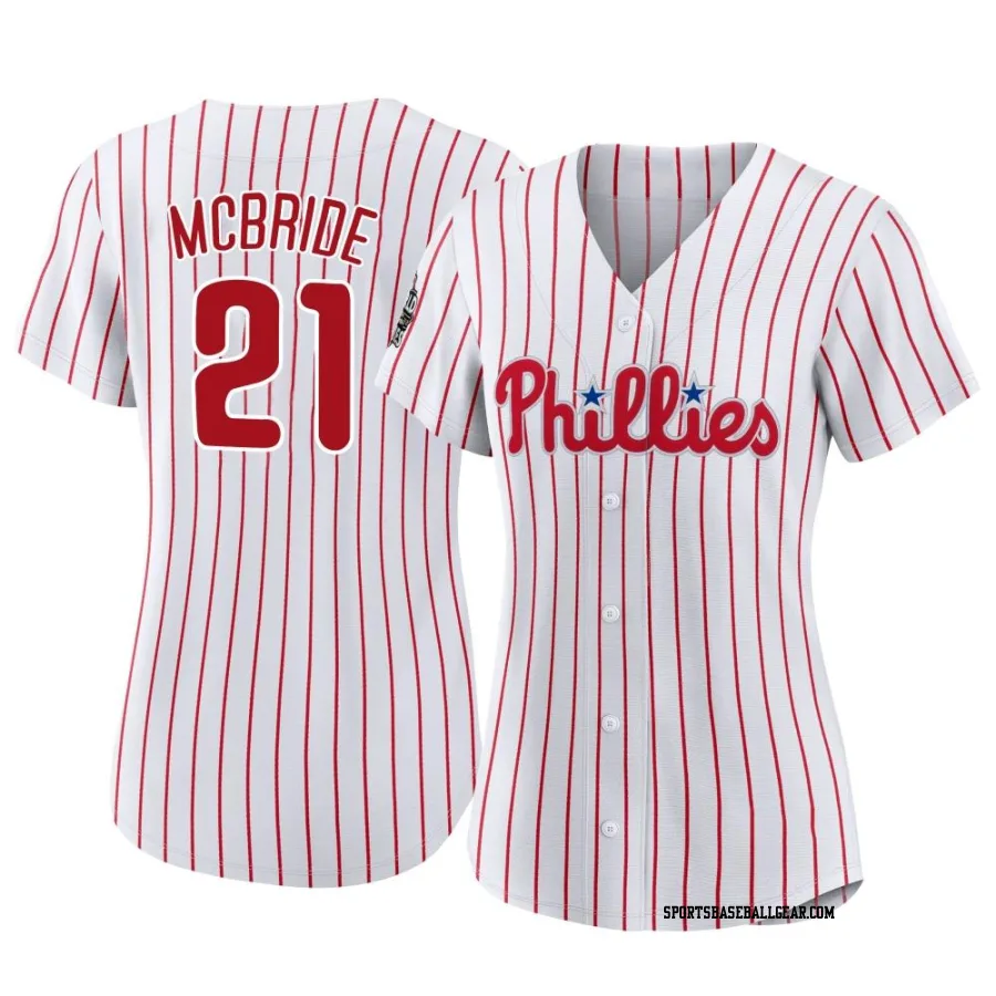 Bake Mcbride Women's Philadelphia Phillies White Authentic 2022 World Series Home Jersey