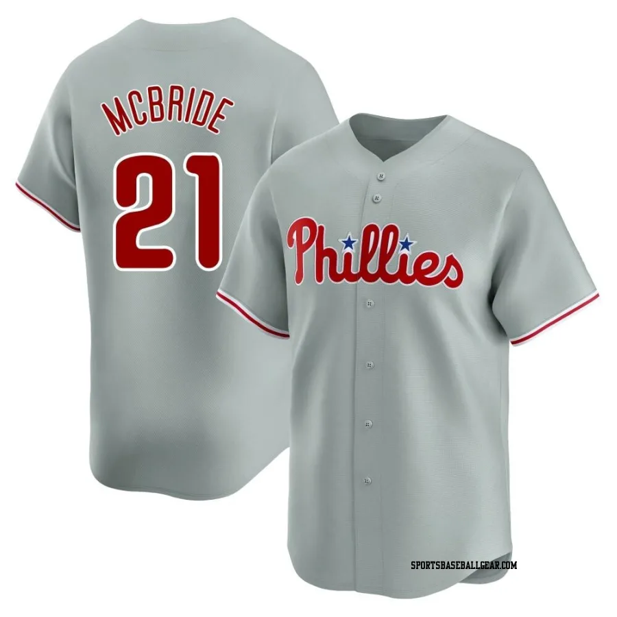 Bake Mcbride Youth Philadelphia Phillies Gray Limited Away Jersey