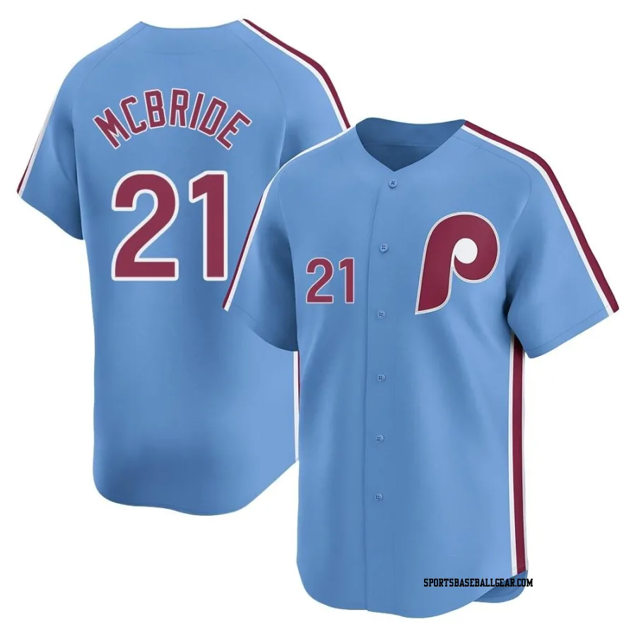 Bake Mcbride Youth Philadelphia Phillies Light Blue Limited Alternate Jersey