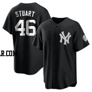 Baron Stuart Youth New York Yankees Black/White Replica Jersey