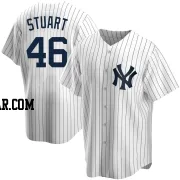 Baron Stuart Youth New York Yankees White Replica Home Jersey