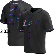 Barry Bonds Men's Pittsburgh Pirates Black Holographic Replica Alternate Jersey