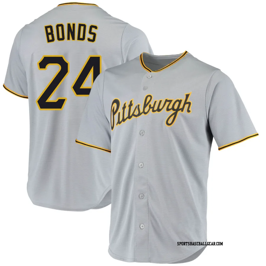 Barry Bonds Men's Pittsburgh Pirates Gray Replica Road Jersey