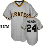 Barry Bonds Men's Pittsburgh Pirates Grey Replica Throwback Jersey