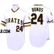 Barry Bonds Men's Pittsburgh Pirates White Authentic Throwback Jersey