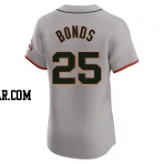 Barry Bonds Men's San Francisco Giants Gray Elite Road Jersey