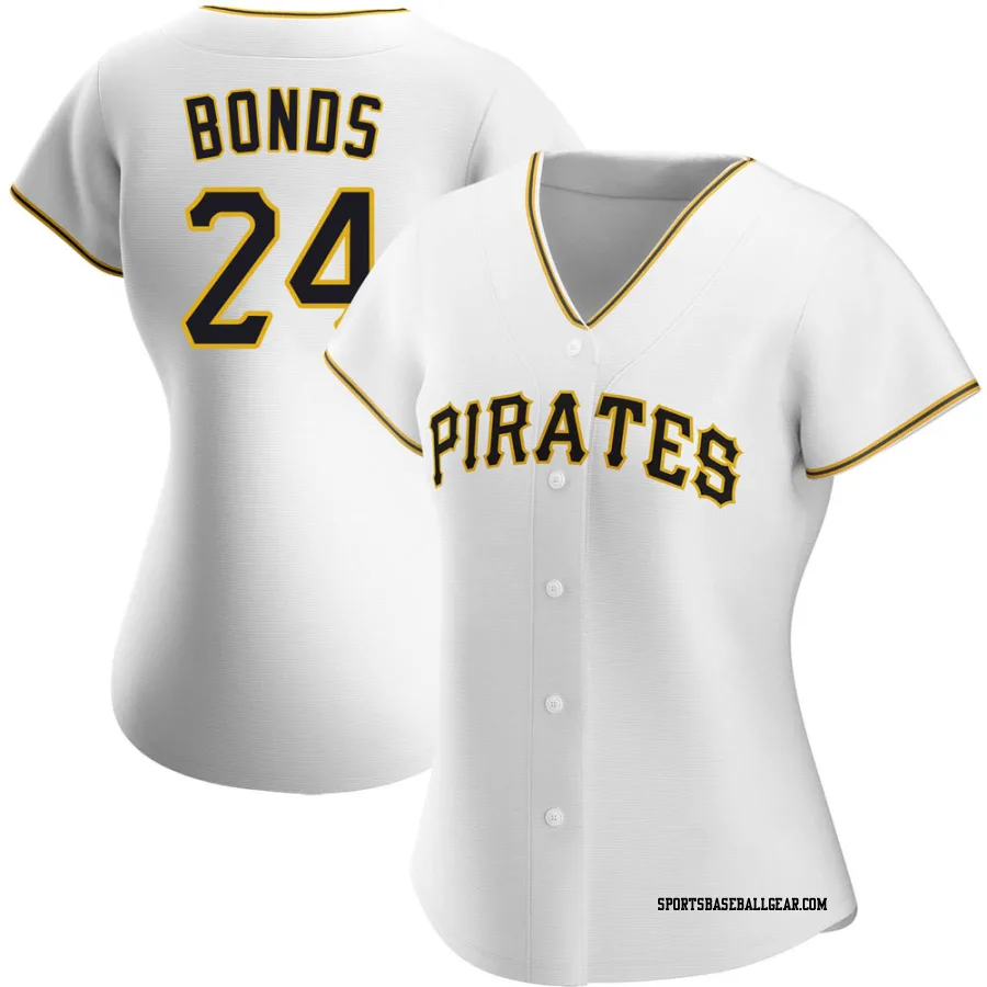 Barry Bonds Women's Pittsburgh Pirates White Replica Home Jersey