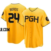 Barry Bonds Youth Pittsburgh Pirates Gold Replica 2023 City Connect Jersey