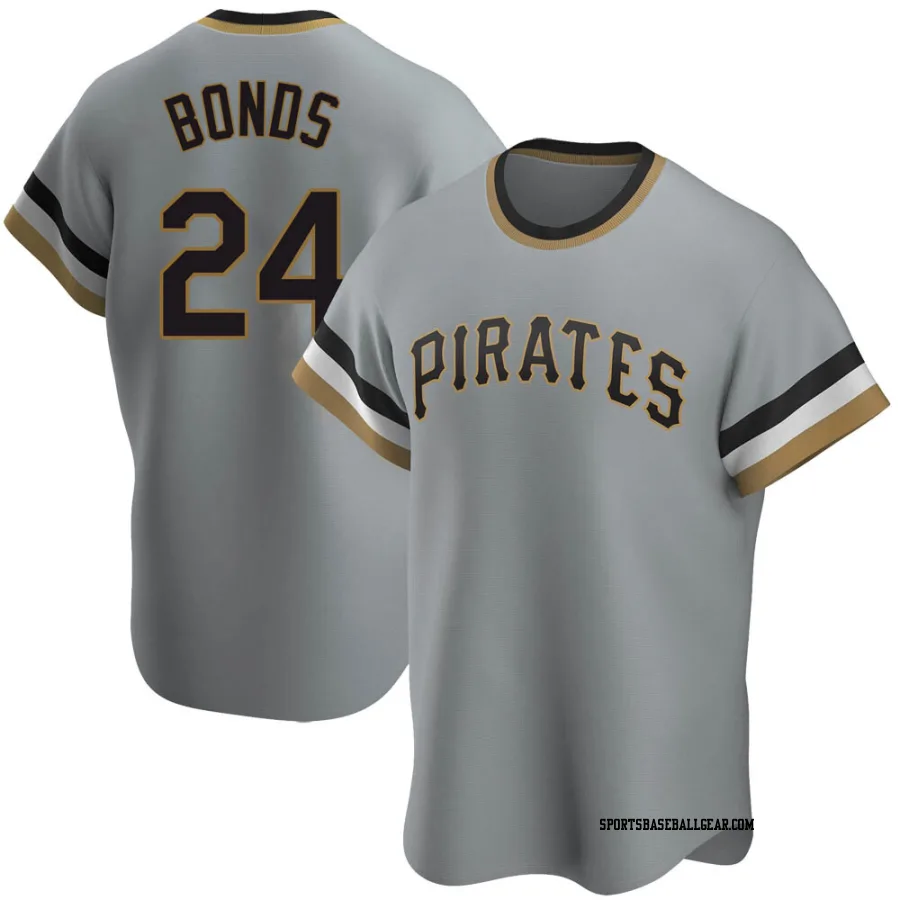 Barry Bonds Youth Pittsburgh Pirates Gray Replica Road Cooperstown Collection Jersey