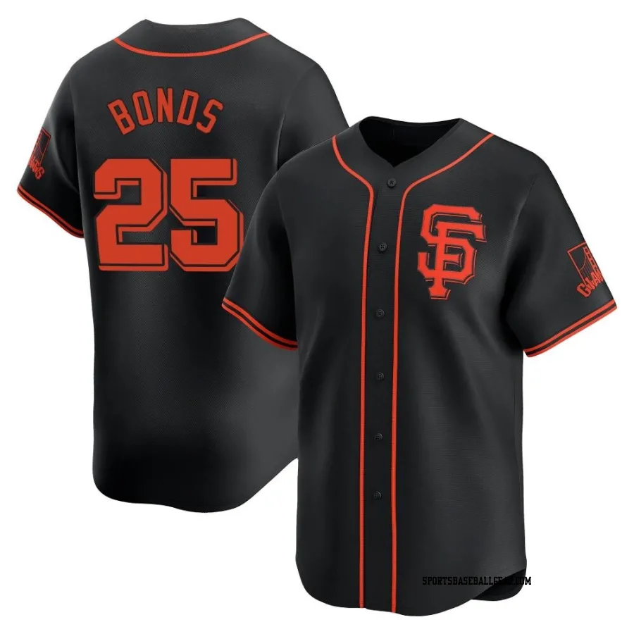 Barry Bonds Youth San Francisco Giants Black Limited Alternate Jersey