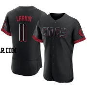 Barry Larkin Men's Cincinnati Reds Black Authentic 2023 City Connect Jersey