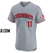 Barry Larkin Men's Cincinnati Reds Gray Elite Road Jersey