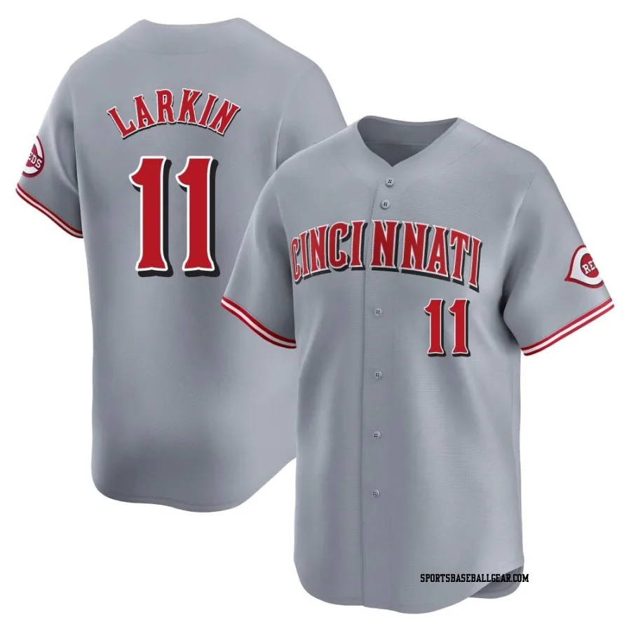 Barry Larkin Men's Cincinnati Reds Gray Limited Away Jersey