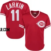 Barry Larkin Men's Cincinnati Reds Red Replica Throwback Jersey