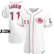 Barry Larkin Men's Cincinnati Reds White Authentic Home Jersey