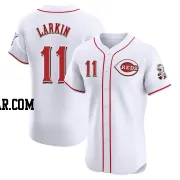 Barry Larkin Men's Cincinnati Reds White Elite Home Jersey