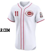 Barry Larkin Men's Cincinnati Reds White Elite Home Jersey