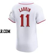 Barry Larkin Men's Cincinnati Reds White Elite Home Jersey